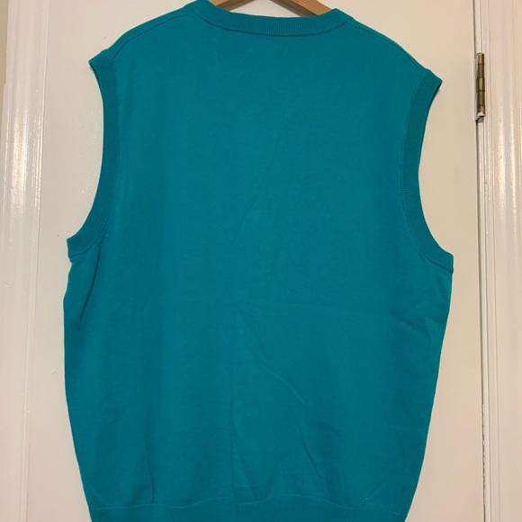 Pro Tour Knit V-Neck Vest Sweater Aqua/Teal & Blue color Men’s - Picture 5 of 8